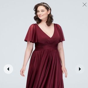 NWT David’s Bridal wine bridesmaid dress, size 18.